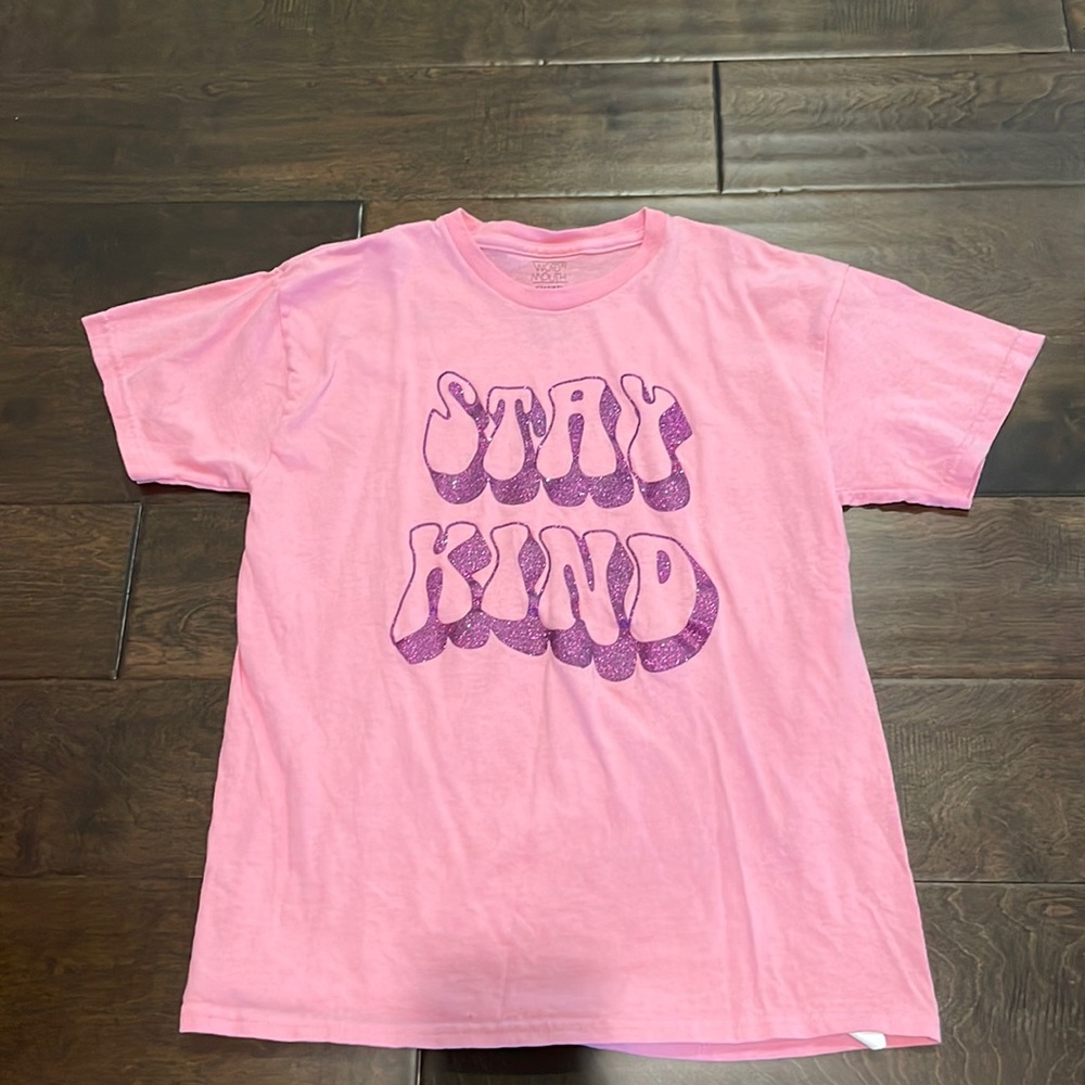 Word of Mouth “Stay Kind” glitter tee